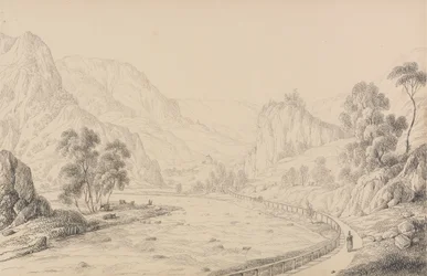 Album med 30 visninger i Tyrol og Italien: Mellem Brixen og Klausen - Tyrol, 27. oktober 1840