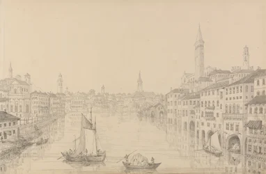 Album med 30 udsigter i Tyrol og Italien: Byen Verona fra broen, 1. november 1840