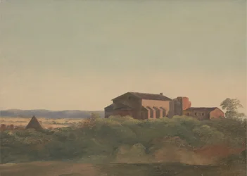 Udsigt over kirken S. Sabina og Cestius-pyramiden, Rom