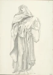 Draperet mandsfigur (skitsebog #2614)