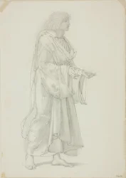 Draperet Stående Mandsfigur
