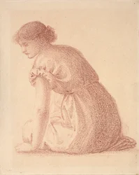Siddende kvindefigur, slutningen af det 19. århundrede
