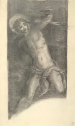 Studie af Tintorettos Saint Sebastian i Scuola Grande di San Rocco, 1859 eller 1862