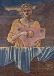 Studie af en kvinde med et musikinstrument, 1895