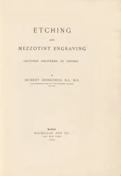 Ætsnings- og mezzotintgraveringsforedrag leveret i Oxford