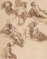 Ark med klassiske figurstudier