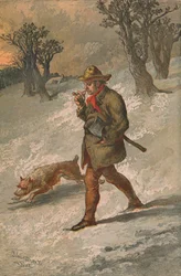 Skovmanden og hans hund, 1862.