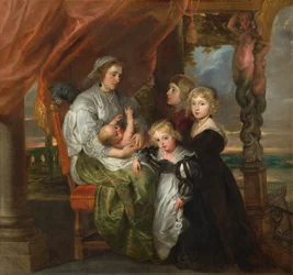 Deborah Kip, hustru til Sir Balthasar Gerbier, og hendes børn