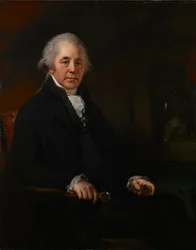 Portræt af Matthew Boulton, der holder en mineralprøve.