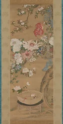Blomster og guldfisk, 1700-tallet.