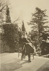 Den russiske forfatter Leo Tolstoy, Gaspra, Krim, Rusland, 1902.