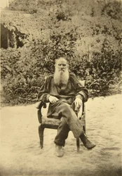 Den russiske forfatter Leo Tolstoy, Yasnaya Polyana, nær Tula, Rusland, 1890