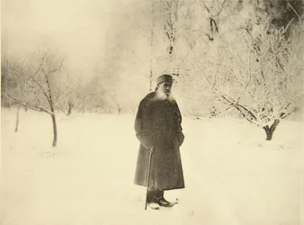 Den russiske forfatter Leo Tolstoy tager en vintertur, 1900-tallet