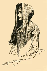 En Camlet Hood, taget fra en original beklædningsgenstand, c1702, 1903, 1937.