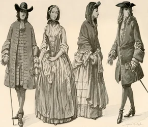 Beklædning under Charles II, James II, William og Marys regeringstid 1682-1700, 1903, 1937.