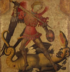 Sankt Michael og dragen, ca. 1405.