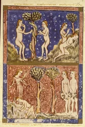 Adam og Eva, illustration fra Sarajevo Haggadah