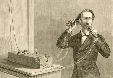 En tidlig telefon. Fra El Museo Popular udgivet Madrid