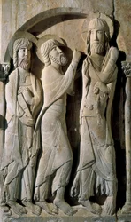 Kristus og Emmaus-pilgrimmene, lavet af Sankt Dominikus af Silos mester