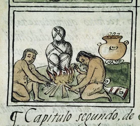 Codex fra erobringen af Mexico: mumificering af en krop