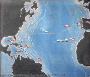 Kort, der viser Christopher Columbus