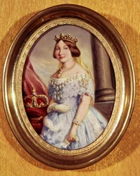 Miniatureportræt af dronning Isabella II (1830-1904)