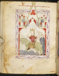 Or. 2737, f. 69r, Faraoen som falkejæger, fra den 