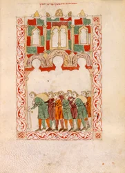 Eller. 2737, fol.83v Scene fra Exodus, fra 