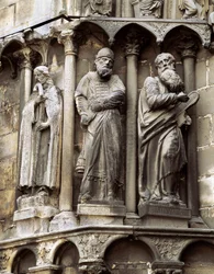 Skulptur fra katedralen Santa Maria de Burgos 1221-1568, Spanien. Sarmentals port