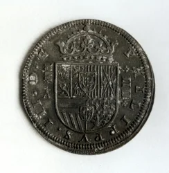 Sølvkronemønt af fire reale fra Filip III af Spanien og Portugal (1578-1621) (sølv)