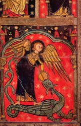 Sankt Mikael i kamp mod dragen (tempera på panel)