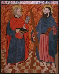 St. Peter og St. Andrew, panel fra kirken San Andres of Tortura, slutningen af det 15. århundrede-begyndelsen af det 16. århundrede (malet træ)