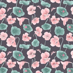 Nasturtium heltemønster colorway 1, 2020 (grafitblyant  digital)