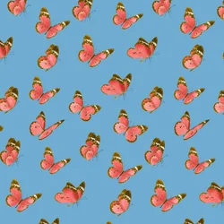 Sommerfuglemønster med malet dame, 2021 (grafitblyant  digital)