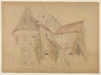 Skitse af St. Nicholas-kirken, Caen, Frankrig