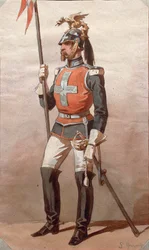 Studie af uniformer, Tegning af Stanislao Grimaldi del Poggetto