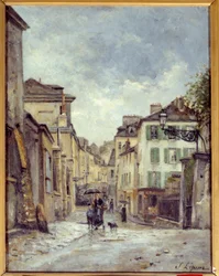 A rue du Vieux Montmartre i Paris Maleri af Stanislas Lepine (1835-1892) Caen fra det 19. århundrede, Musee des Beaux Arts
