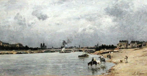 Austerlitz Bridge, Paris (olie på lærred)