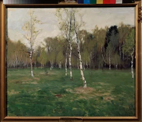 I maj. Maleri af Stanislav Yulianovich Zhukovsky (Zhukovsky) (1873-1944), olie på lærred