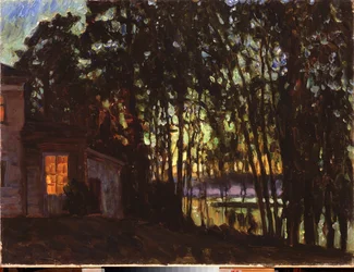 juli nat. Maleri af Stanislav Yulianovich Zhukovsky (Zhukovsky) (1873-1944), olie på lærred
