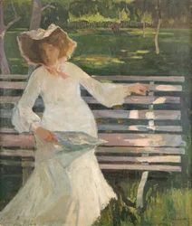 On a Bench, ca. 1905 (olie på lærred)