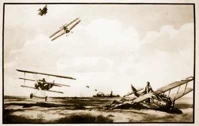 Richthofens død, illustration fra 