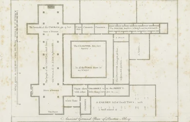 Burton-upon-Trent Abbey: gravering, nd [c 1795] (tryk)