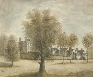 Drayton Bassett - "Drayton Manor": vandfarvemaleri, nd [1789-1793]