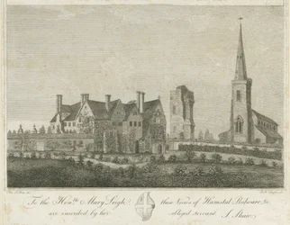 Hamstall Ridware - Kirke og Herregård: gravering, nd [1762-1802]