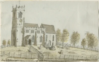 Kings Bromley Church: watercolor painting, and [c 1796] dani