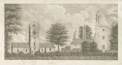 Lapley Church: gravering