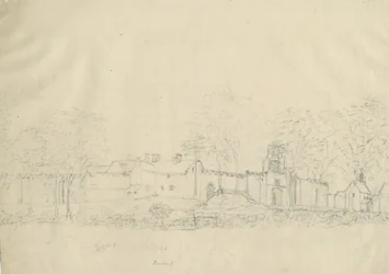 Rushall Castle/Hall: blyantstegning, nd [1762-1802] (tegning)