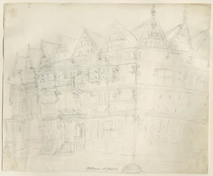 Stafford - Ancient "High House": blyantstegning, nd [1794]