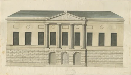 Stafford - County Gaol: akvarelmaleri, ndc 1794] (maleri)